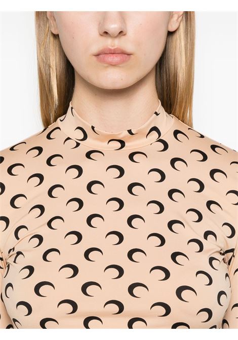 moon jersey highneck top woman beige MARINE SERRE | WTS005ACJER0001TA10